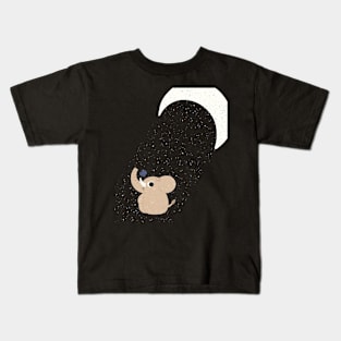 Little elephant under moonlight Kids T-Shirt